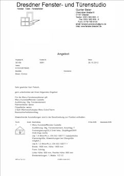 Angebot vom Dresdner Fenster und Türenstudio Angebot