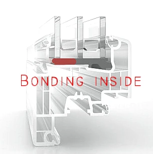 Visualisierung der Bonding-Inside-Technologie im Kunststofffenster