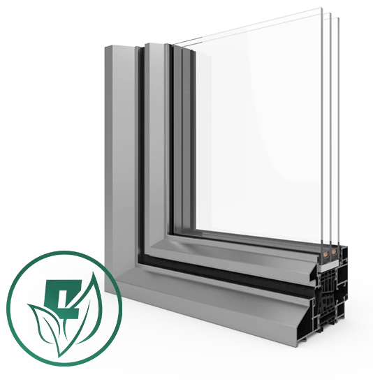 Profilschnitt des Aluminiumfenstersystems MB-Ferroline